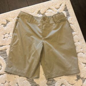 Under Armour Boys Tan Flat Front Golf Shorts
